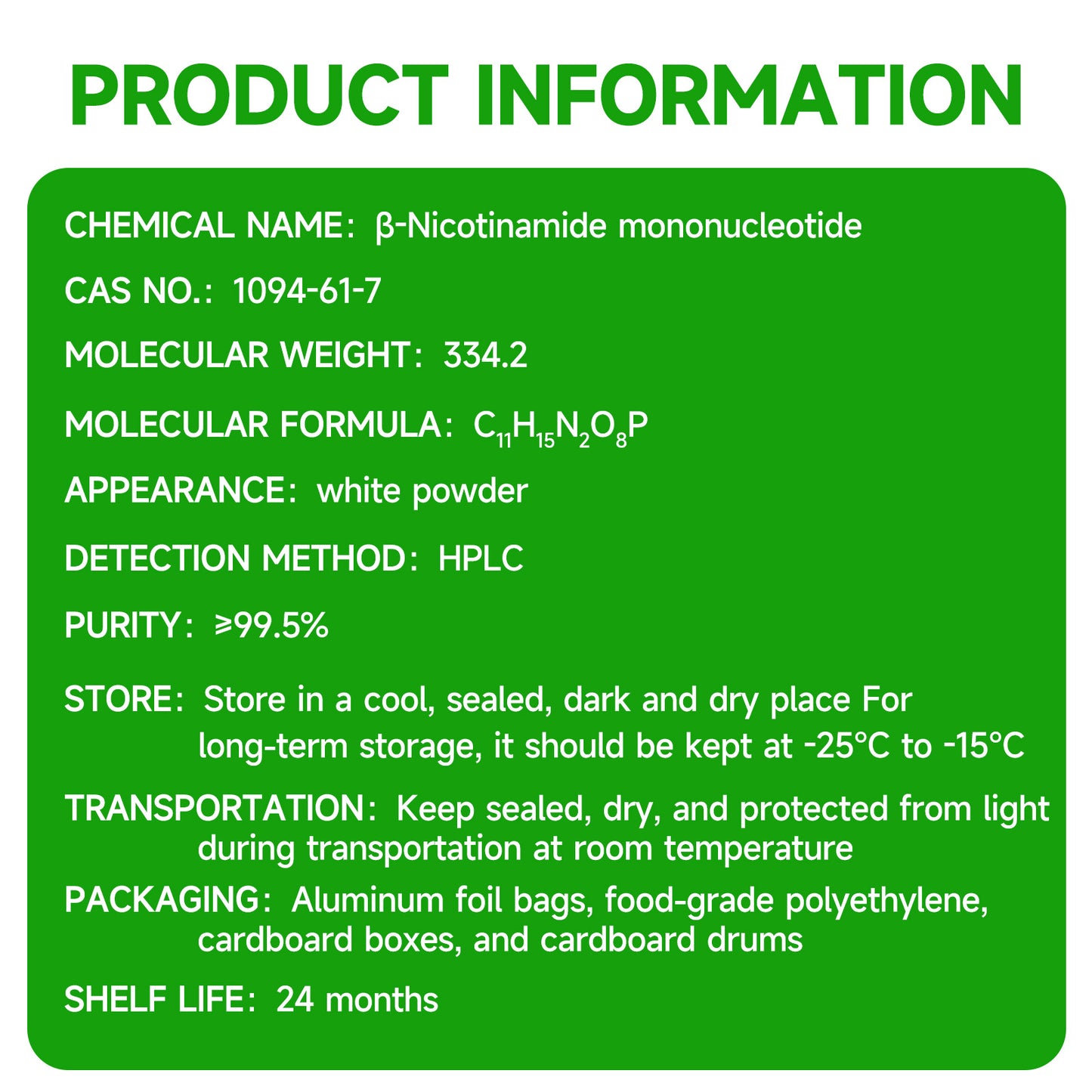 CellAuto+NMN Powder Manufacturer Free Sample Food Grade 99% Pure NMN Powder in Stock